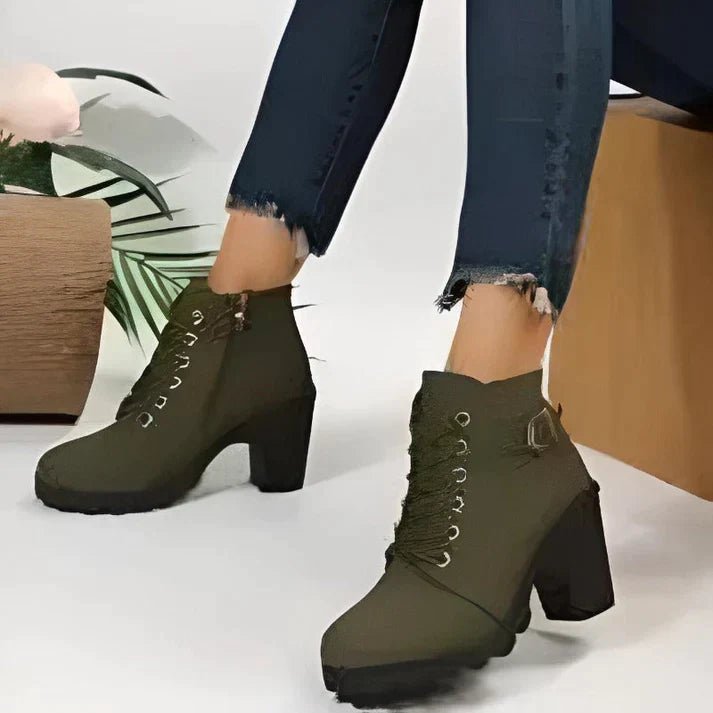 Ankle Boots Women Lace Up Side Zip Fastening Winter Ankle Boots - Hudson Harper - Women Boots