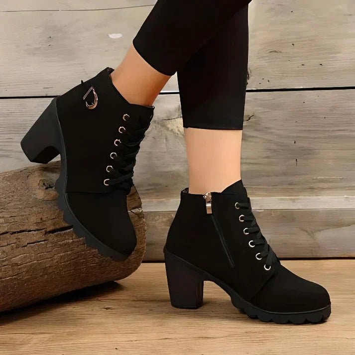 Ankle Boots Women Lace Up Side Zip Fastening Winter Ankle Boots - Hudson Harper - Women Boots