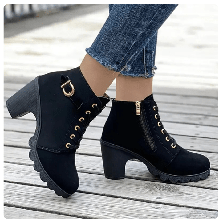 Ankle Boots Women Lace Up Side Zip Fastening Winter Ankle Boots - Hudson Harper - Women Boots
