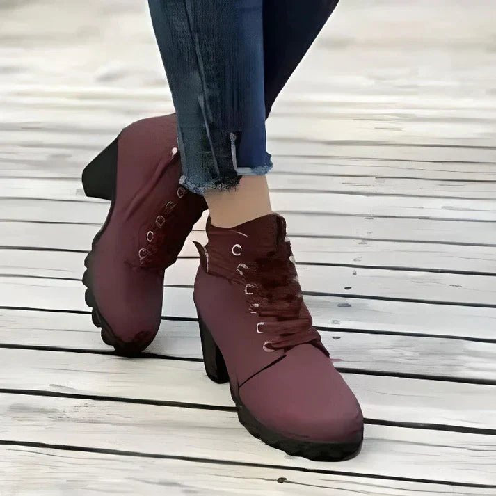 Ankle Boots Women Lace Up Side Zip Fastening Winter Ankle Boots - Hudson Harper - Women Boots