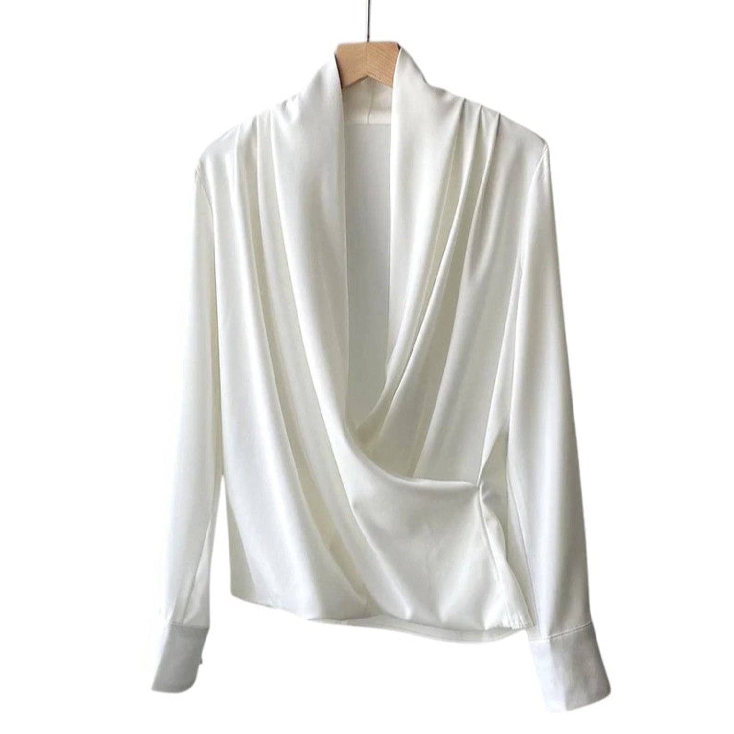 Blouse Women Soft Pleated Draped Long Sleeve - Hudson Harper - Tops
