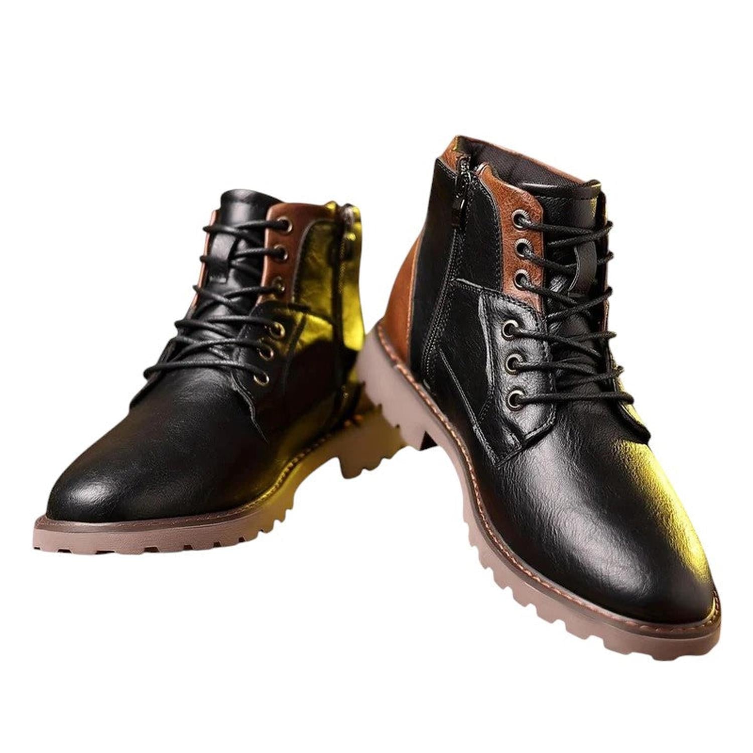 Dress Boots Men Zip - Up Leather Smart Durable Ankle Footwear - Hudson Harper - Boots