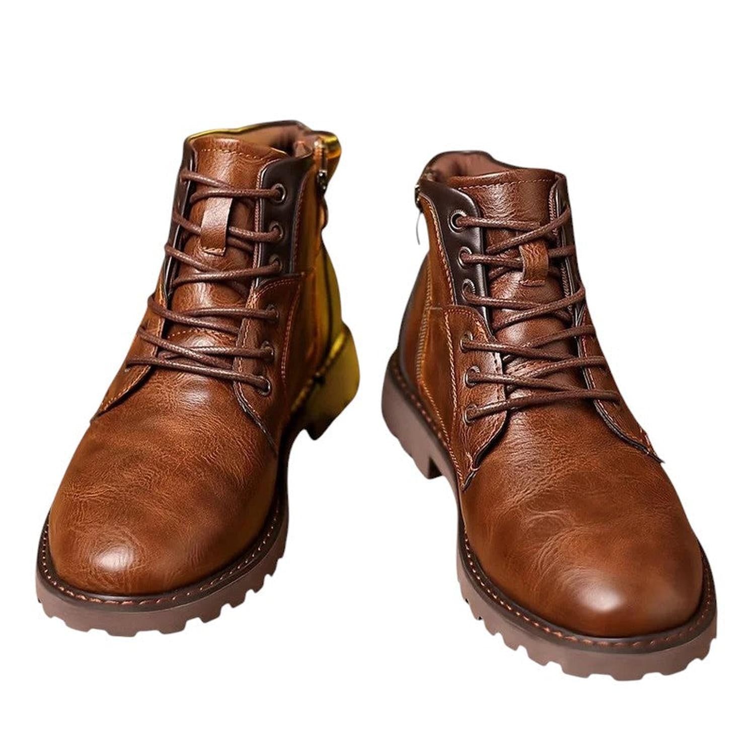 Dress Boots Men Zip - Up Leather Smart Durable Ankle Footwear - Hudson Harper - Boots