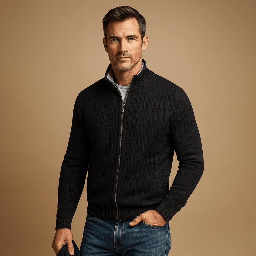 Jacket Men Zip - Up Design for Casual and Sporty Comfort - Hudson Harper - Men Jackets