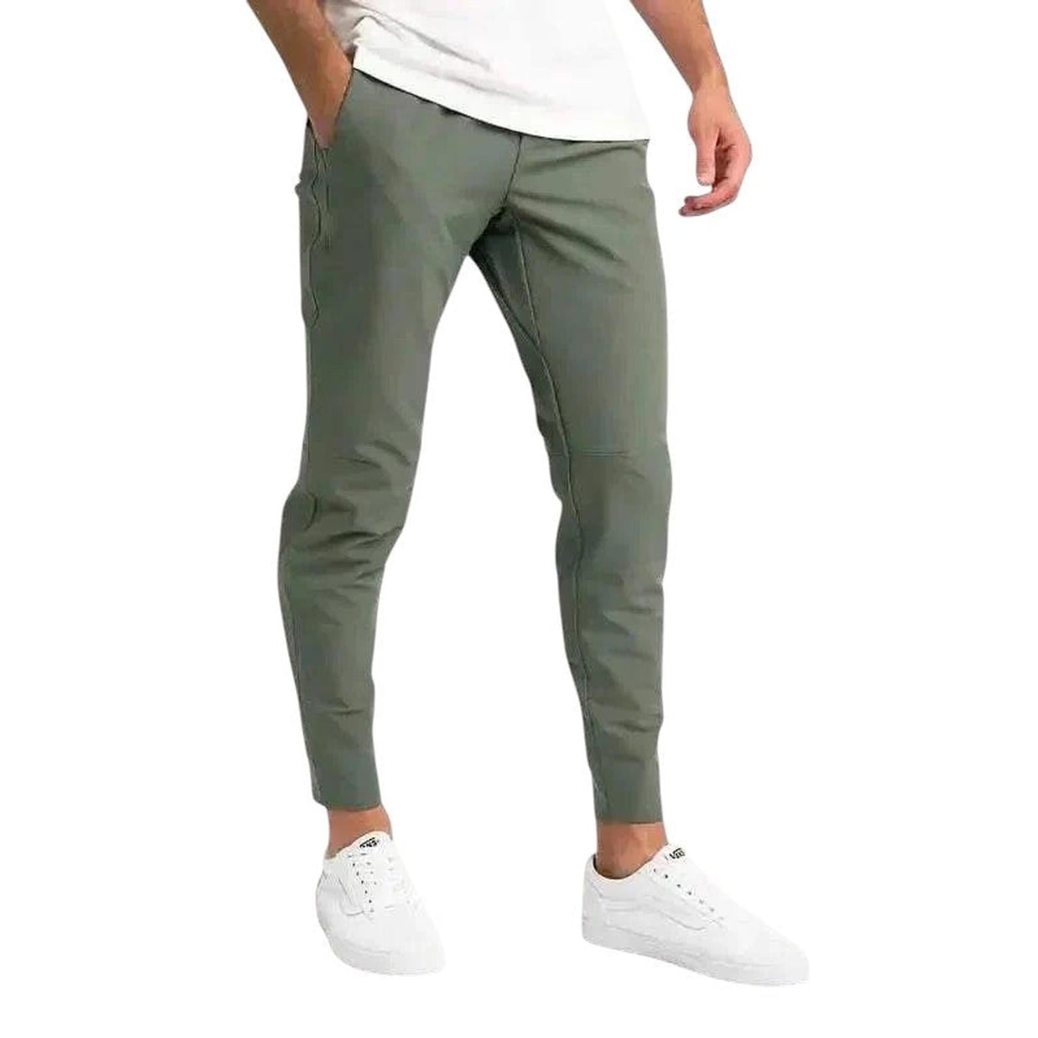 Jogger Trousers Men Slim Fit Stretch Cotton Elastic Cuffs