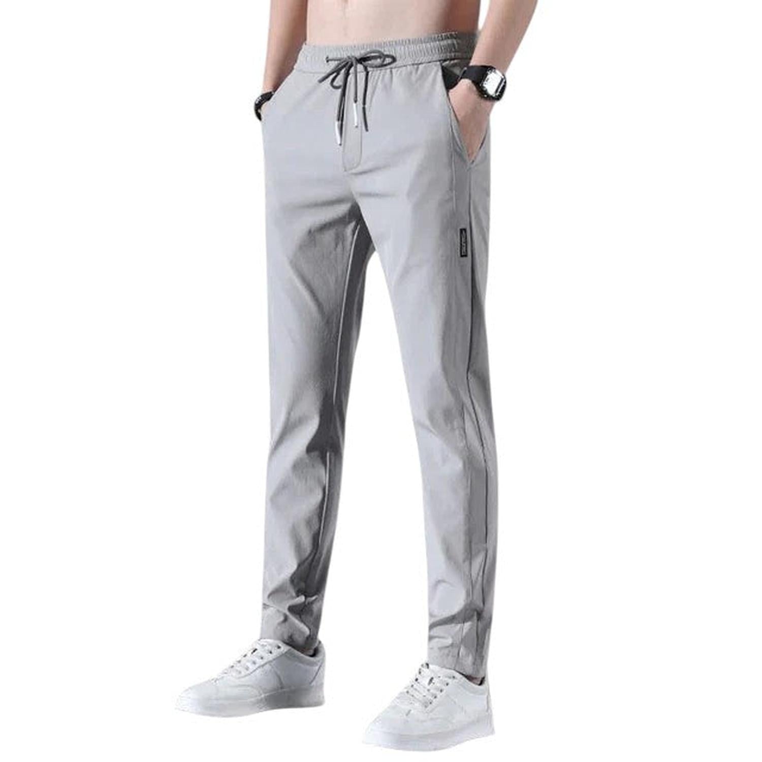 Jogger Trousers Men Slim Tapered Breathable Elastic Drawstring Waist - Hudson Harper - Pants