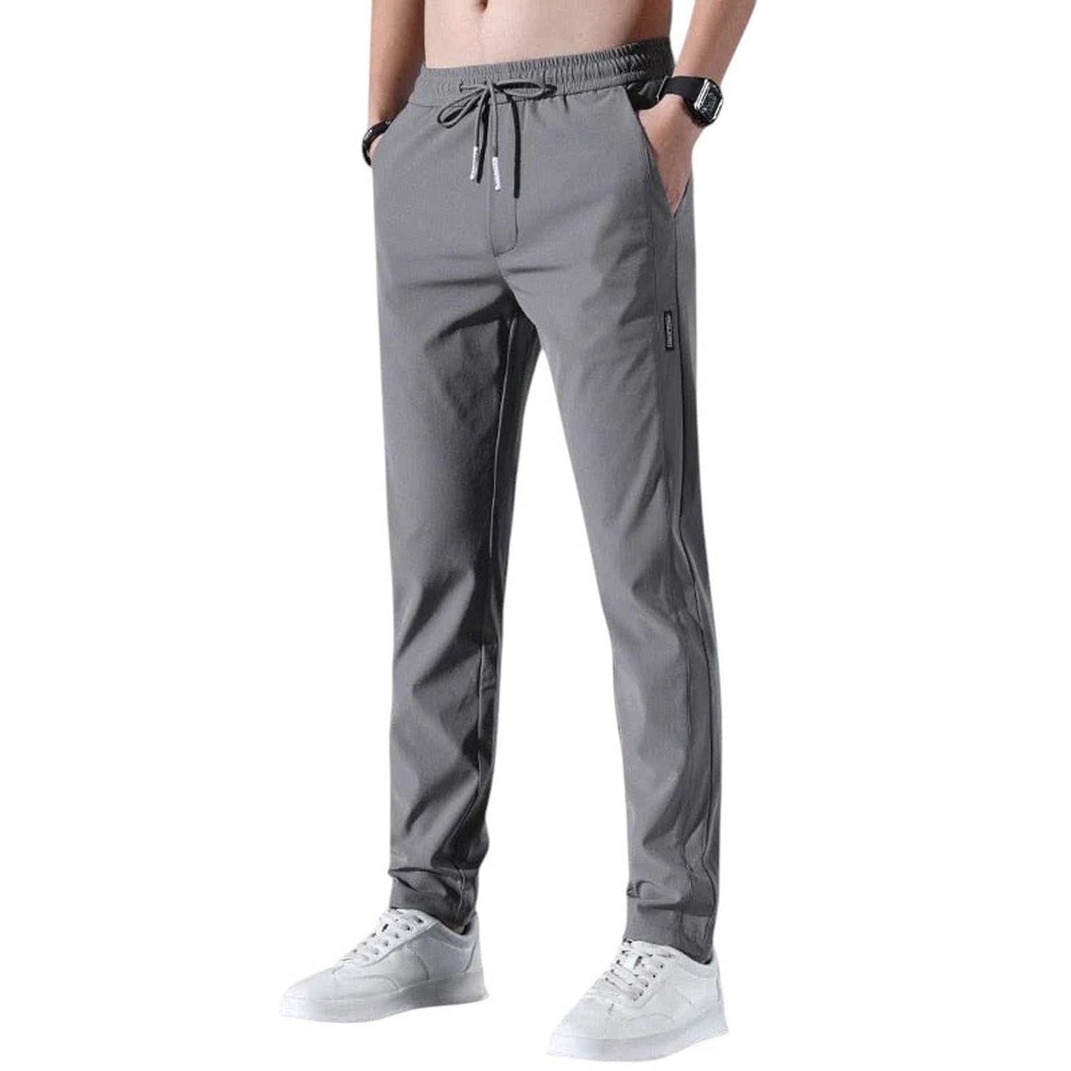 Jogger Trousers Men Slim Tapered Breathable Elastic Drawstring Waist - Hudson Harper - Pants