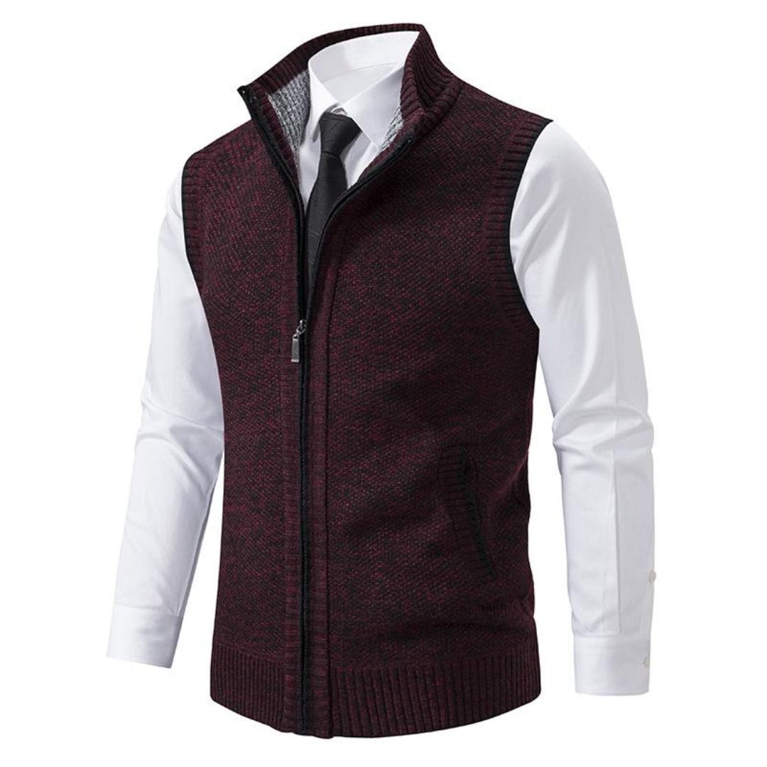 Knitted Vest Men Sleeveless Warm Mid - Season Layer - Hudson Harper - Men Vest