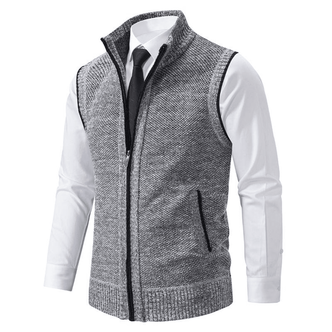 Knitted Vest Men Sleeveless Warm Mid - Season Layer - Hudson Harper - Men Vest