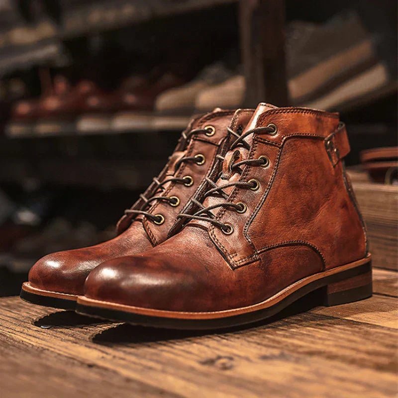 Leather Boots Men High - Top Rugged Stylish - Hudson Harper - High - Top Boots