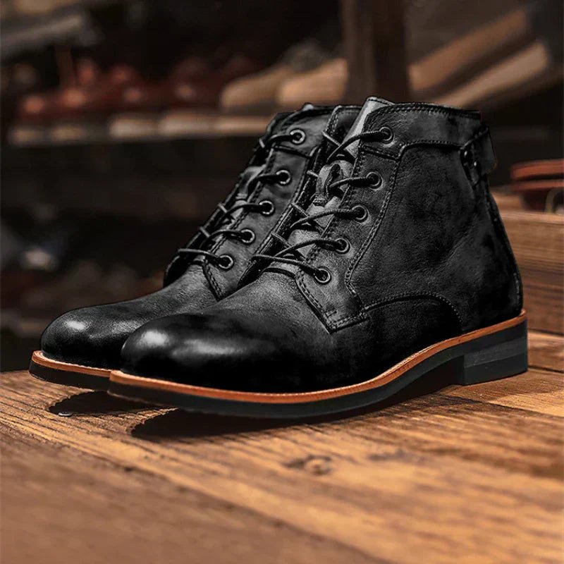 Leather Boots Men High - Top Rugged Stylish - Hudson Harper - High - Top Boots