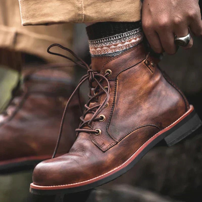 Leather Boots Men High - Top Rugged Stylish - Hudson Harper - High - Top Boots