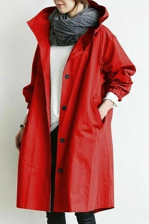 Long Coat Women Button Down Hooded Winter Coat - Hudson Harper - Women Coat