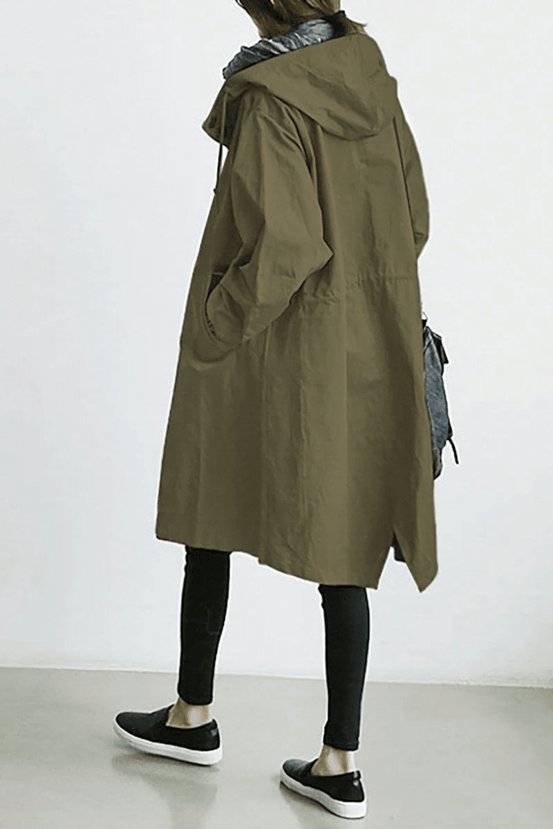 Long Coat Women Button Down Hooded Winter Coat - Hudson Harper - Women Coat