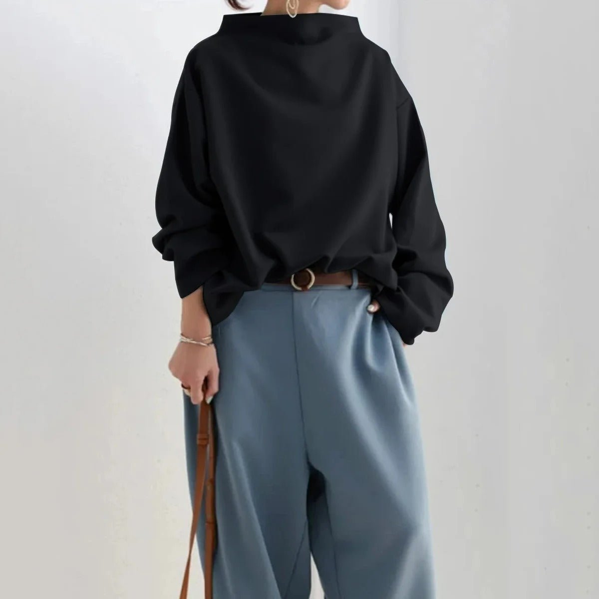 Long Sleeve Sweater Women Elegant Everyday Casual Look - Hudson Harper - Women Sweaters