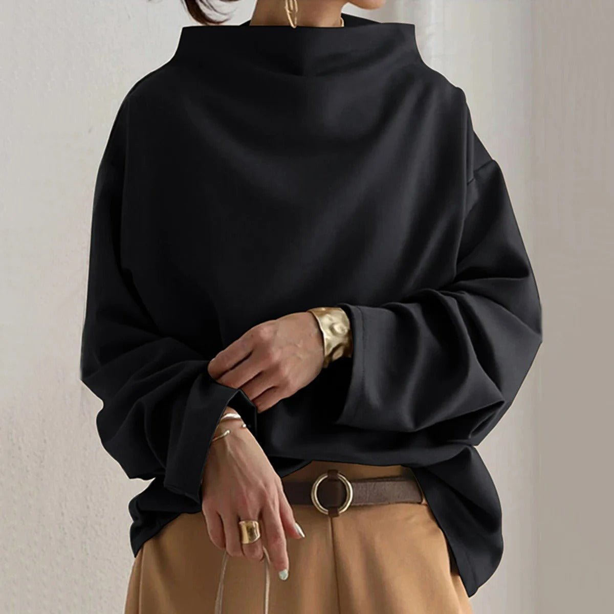 Long Sleeve Sweater Women Elegant Everyday Casual Look - Hudson Harper - Women Sweaters