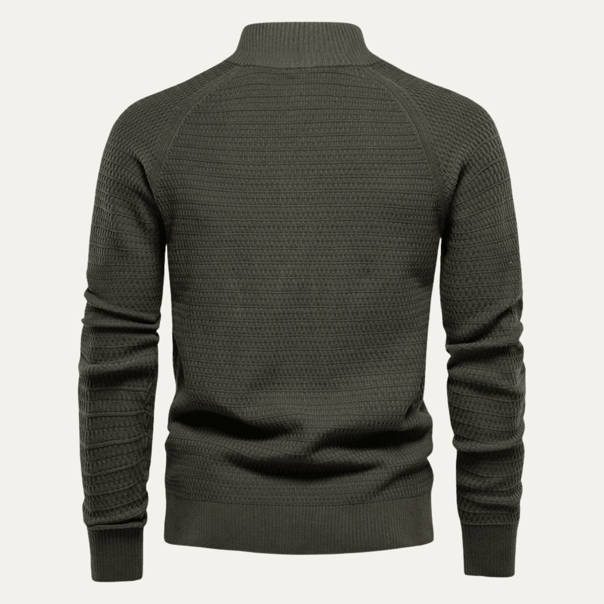 Men's Cardigan — Mock Neck Button Closure Textured Knit Regular Fit - Hudson Harper - Men Cardigan