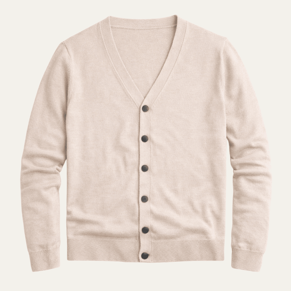 Men's Cardigan — V - Neck Slim Fit Button Front Ribbed Knit Design - Hudson Harper - Men Cardigan