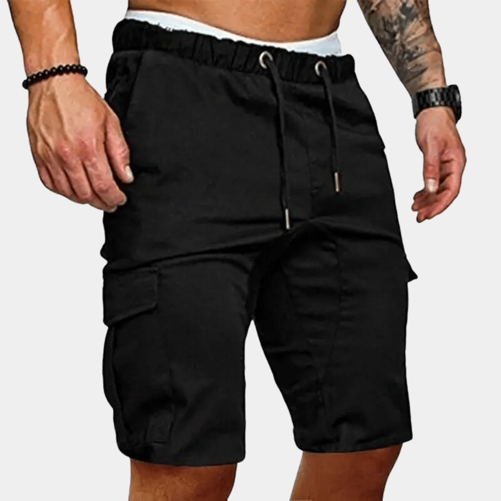 Men's Cargo Shorts — Drawstring Waist Relaxed Fit Multi - Pocket - Hudson Harper - Men Shorts