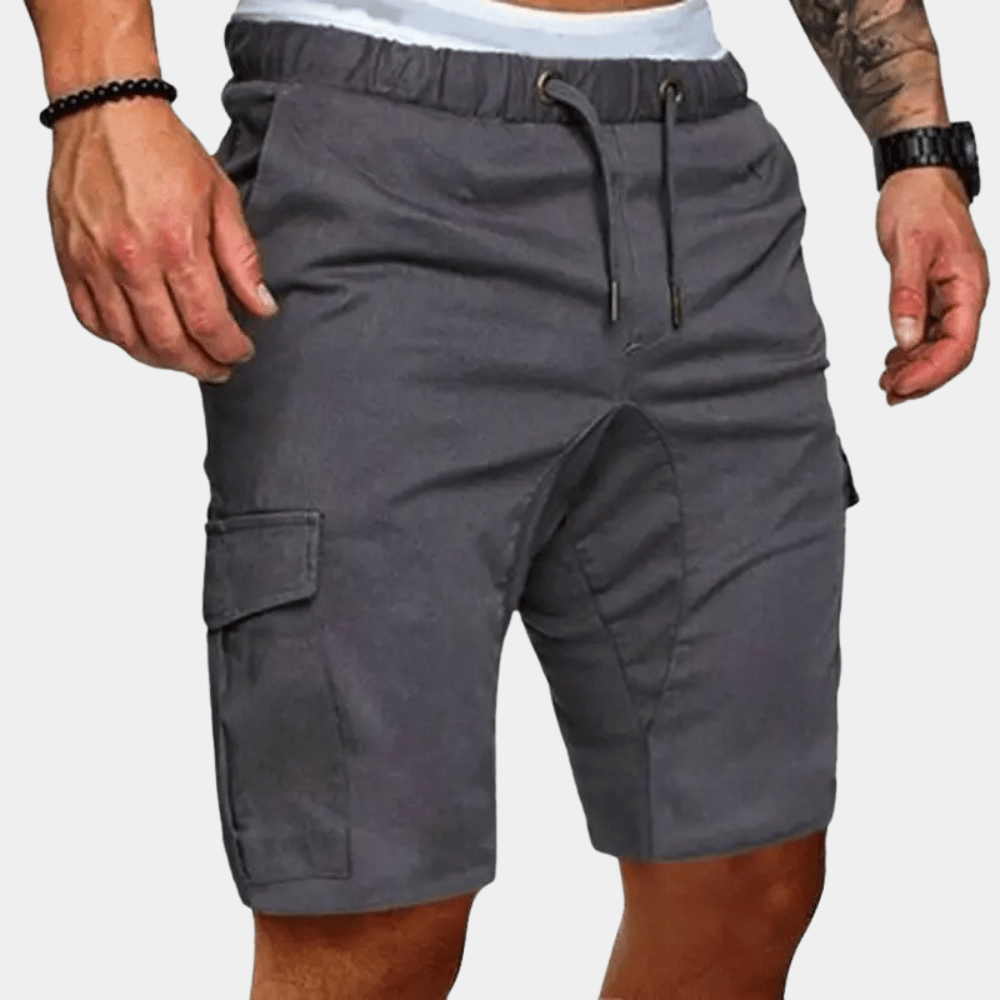 Men's Cargo Shorts — Drawstring Waist Relaxed Fit Multi - Pocket - Hudson Harper - Men Shorts