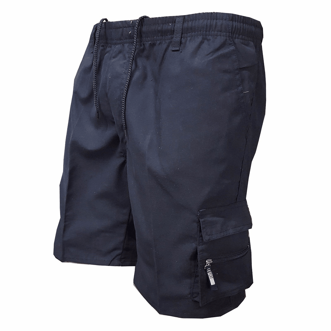 Men's Cargo Shorts — Elastic Drawstring Waist Zipper Pocket Design - Hudson Harper - Men Shorts