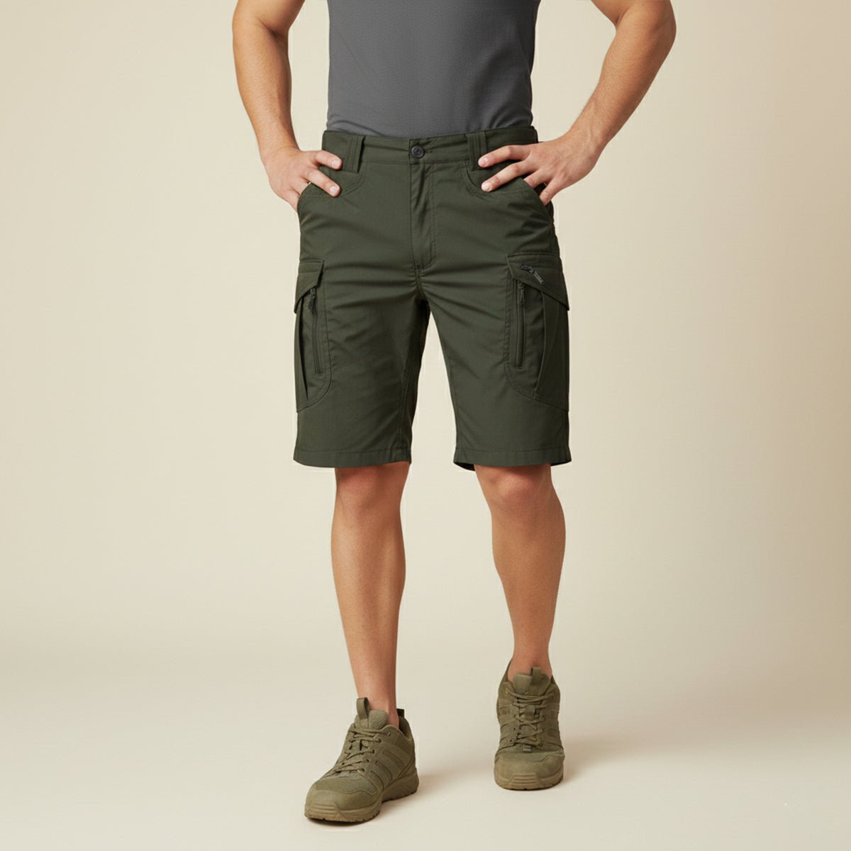 Men's Cargo Shorts — Regular Fit Multi - Pocket Tactical Design - Hudson Harper - Men Short