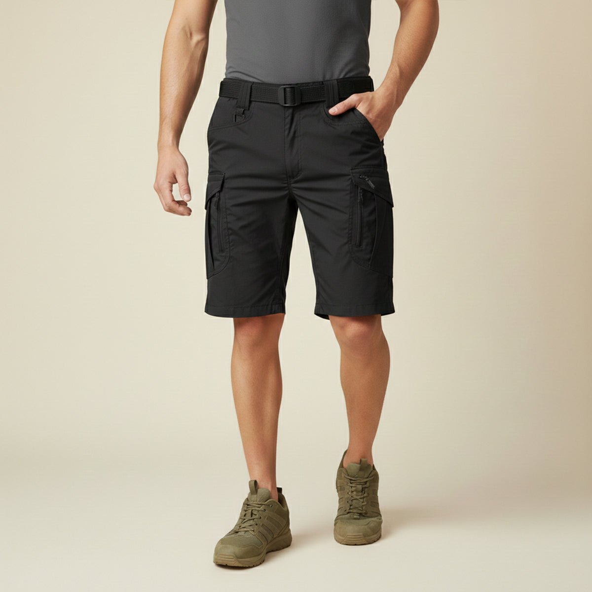 Men's Cargo Shorts — Regular Fit Multi - Pocket Tactical Design - Hudson Harper - Men Short