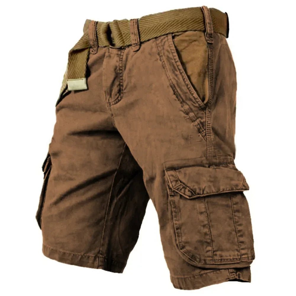 Men's Cargo Shorts — Relaxed Fit Adjustable Waist Multi - Pocket - Hudson Harper - Men Shorts