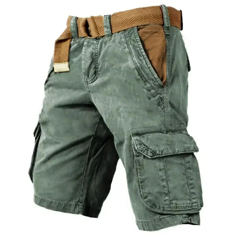 Men's Cargo Shorts — Relaxed Fit Adjustable Waist Multi - Pocket - Hudson Harper - Men Shorts