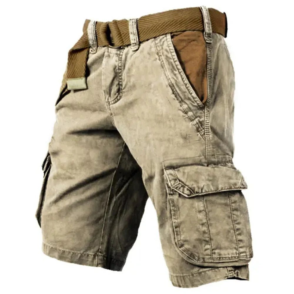 Men's Cargo Shorts — Relaxed Fit Adjustable Waist Multi - Pocket - Hudson Harper - Men Shorts