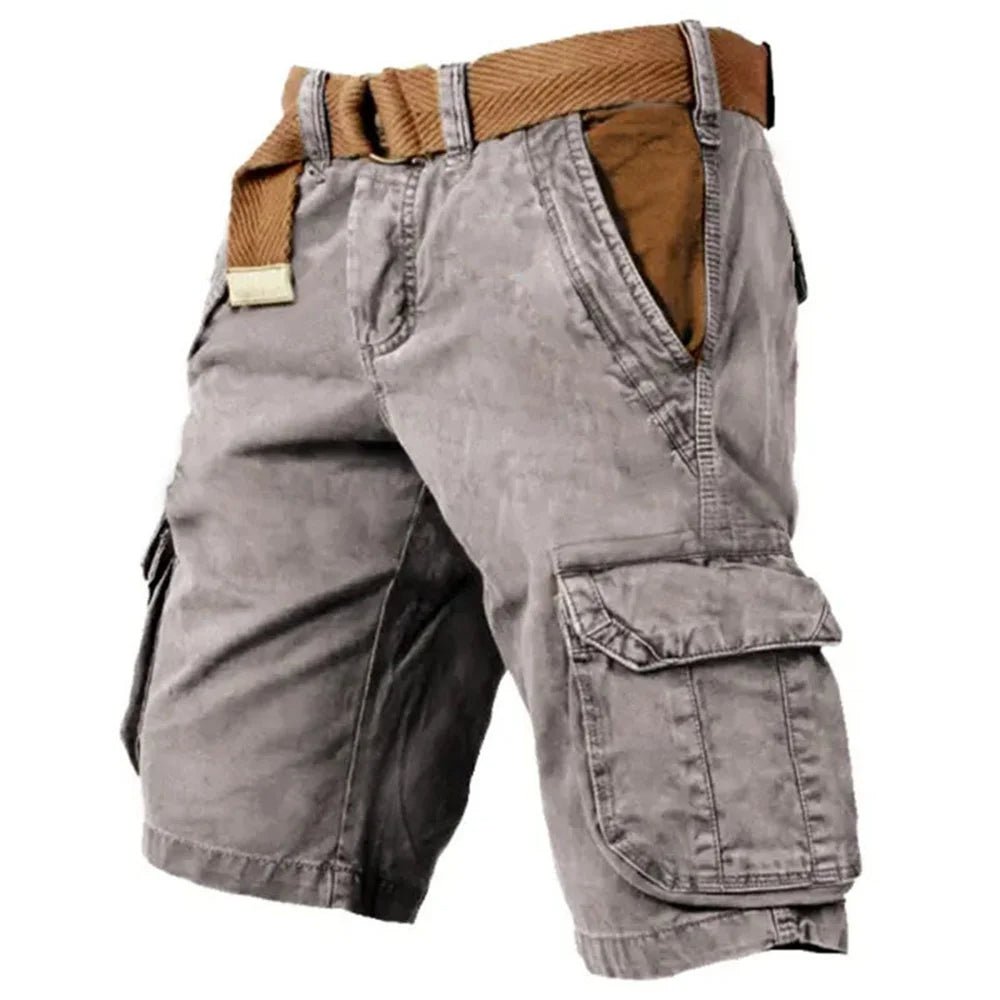 Men's Cargo Shorts — Relaxed Fit Adjustable Waist Multi - Pocket - Hudson Harper - Men Shorts