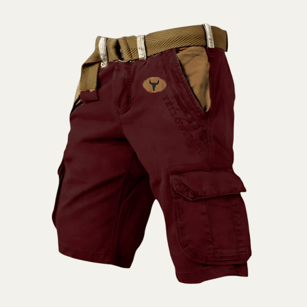 Men's Cargo Shorts — Relaxed Fit Multi - Pocket Adjustable Belt - Hudson Harper - Men Short