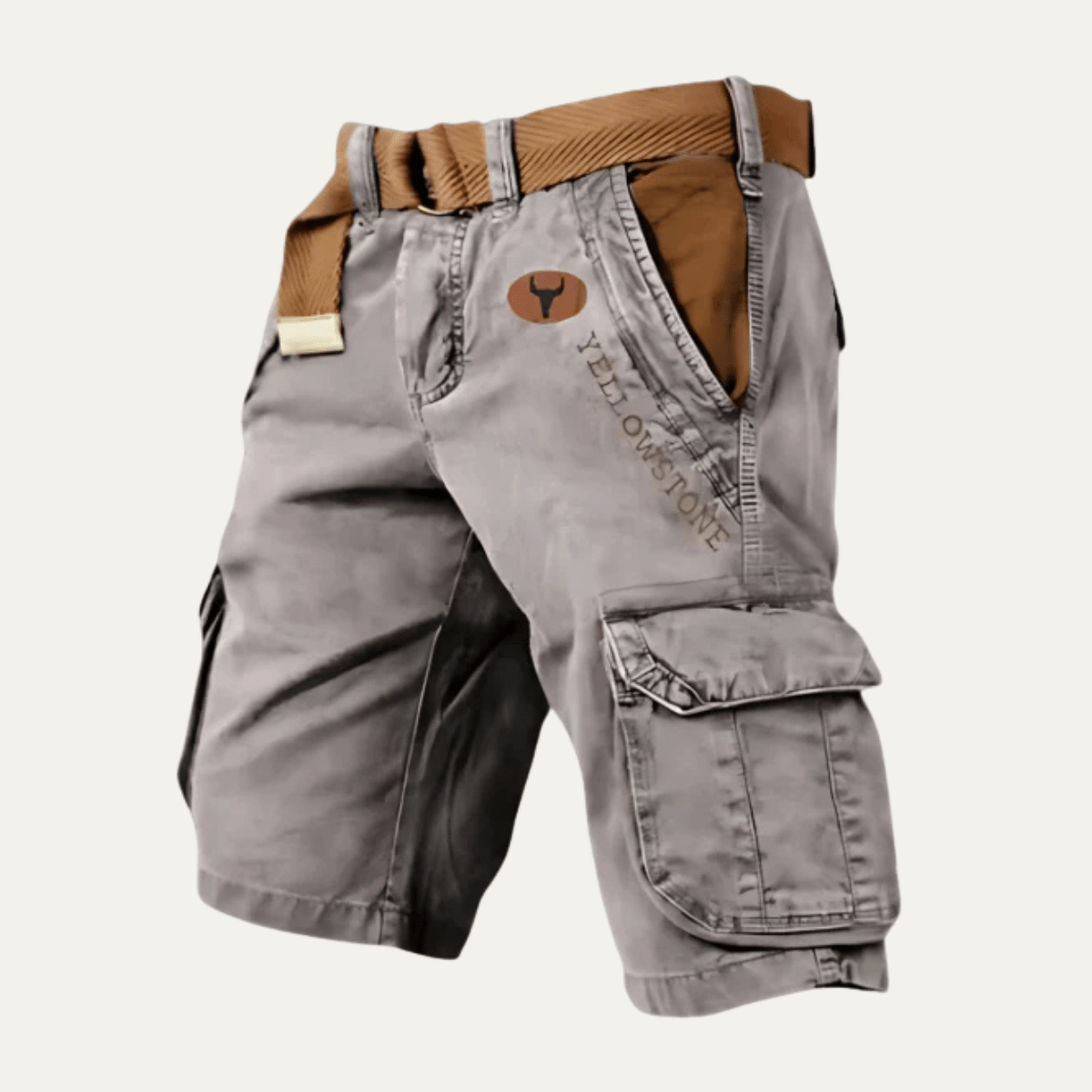 Men's Cargo Shorts — Relaxed Fit Multi - Pocket Adjustable Belt - Hudson Harper - Men Short
