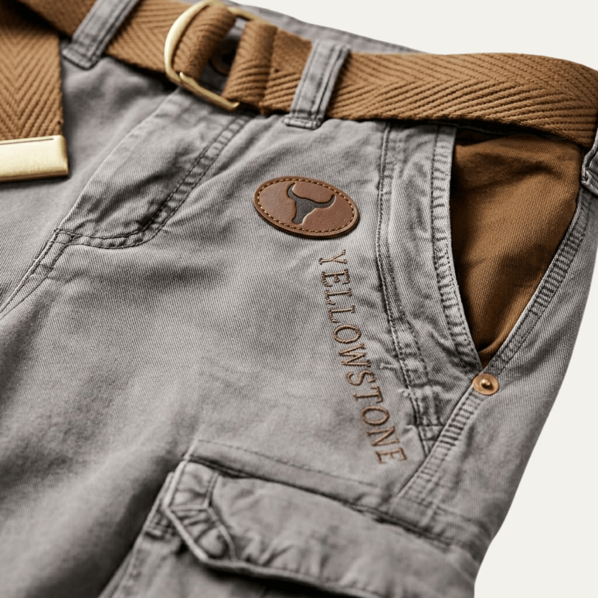 Men's Cargo Shorts — Relaxed Fit Multi - Pocket Adjustable Belt - Hudson Harper - Men Short