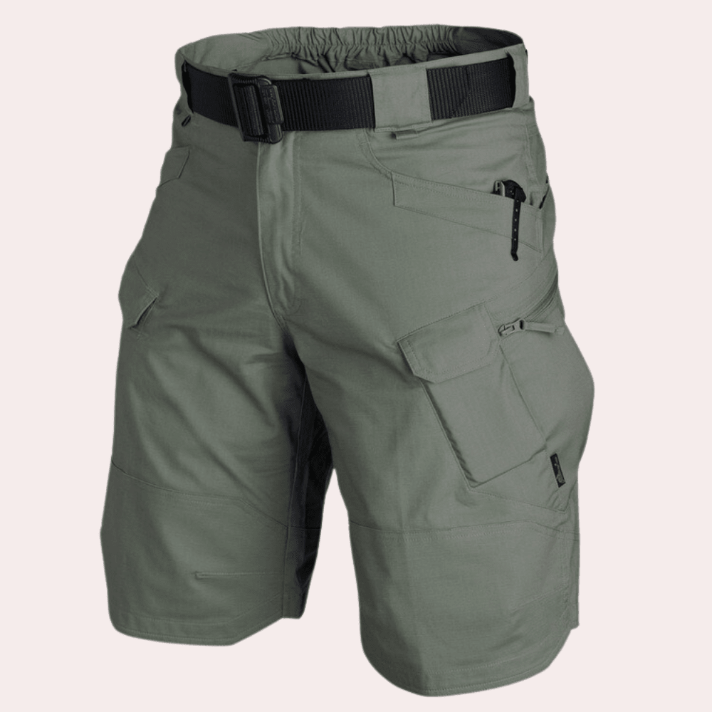 Men's Cargo Shorts — Zipper Pockets Adjustable Belt Tactical Design - Hudson Harper - Men Short