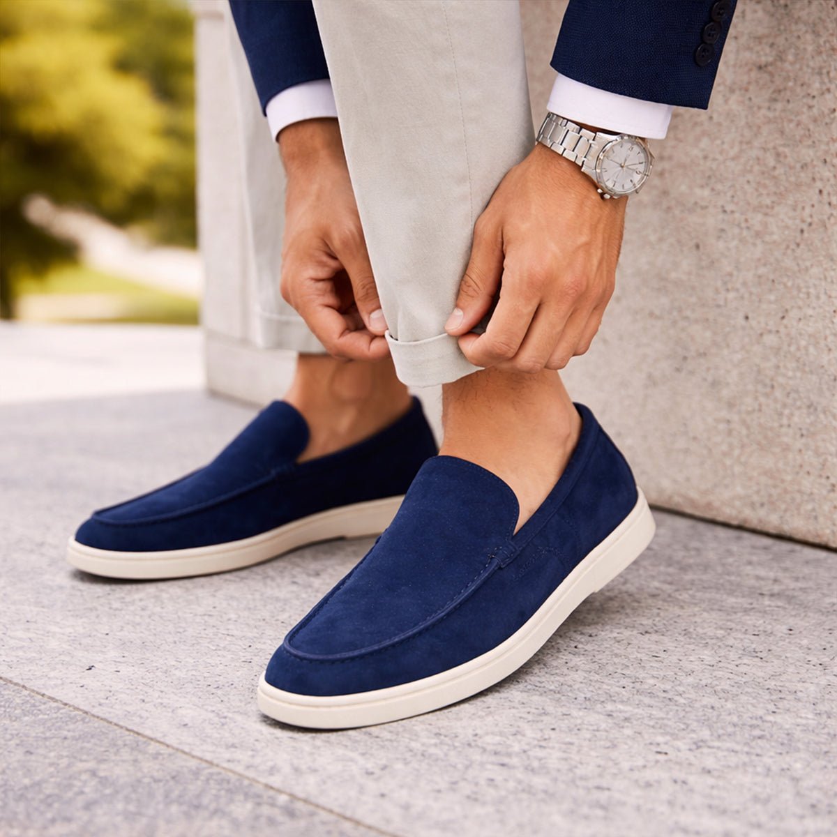 Men's Casual Slip - On Loafers — Rubber Sole Comfort - Hudson Harper - Men Shoes