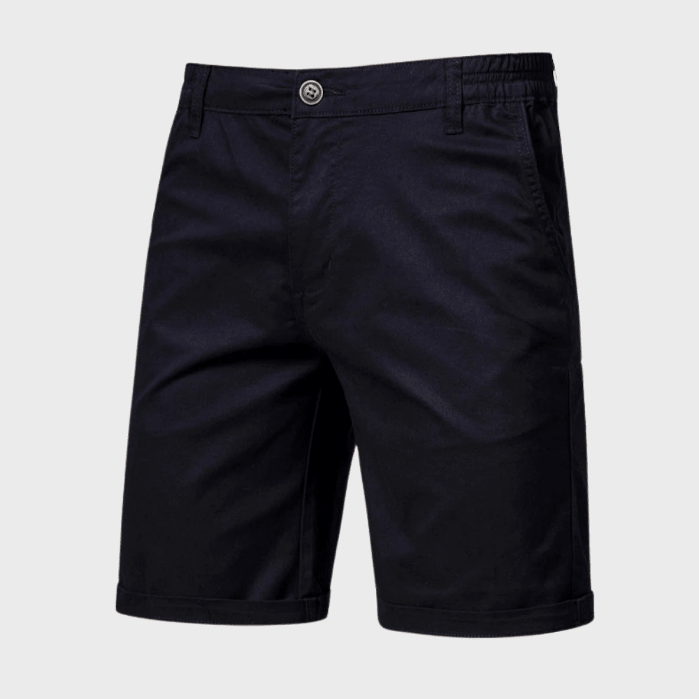 Men's Chino Shorts — Elastic Waist Button & Zip Closure Pocket Design - Hudson Harper - Men Short