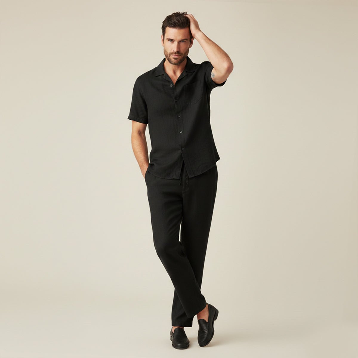 Men's Clothing Set — Loose Fit Two - Piece Full Length Trousers - Hudson Harper - Men Set