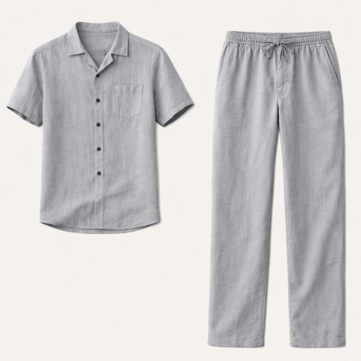 Men's Clothing Set — Loose Fit Two - Piece Full Length Trousers - Hudson Harper - Men Set
