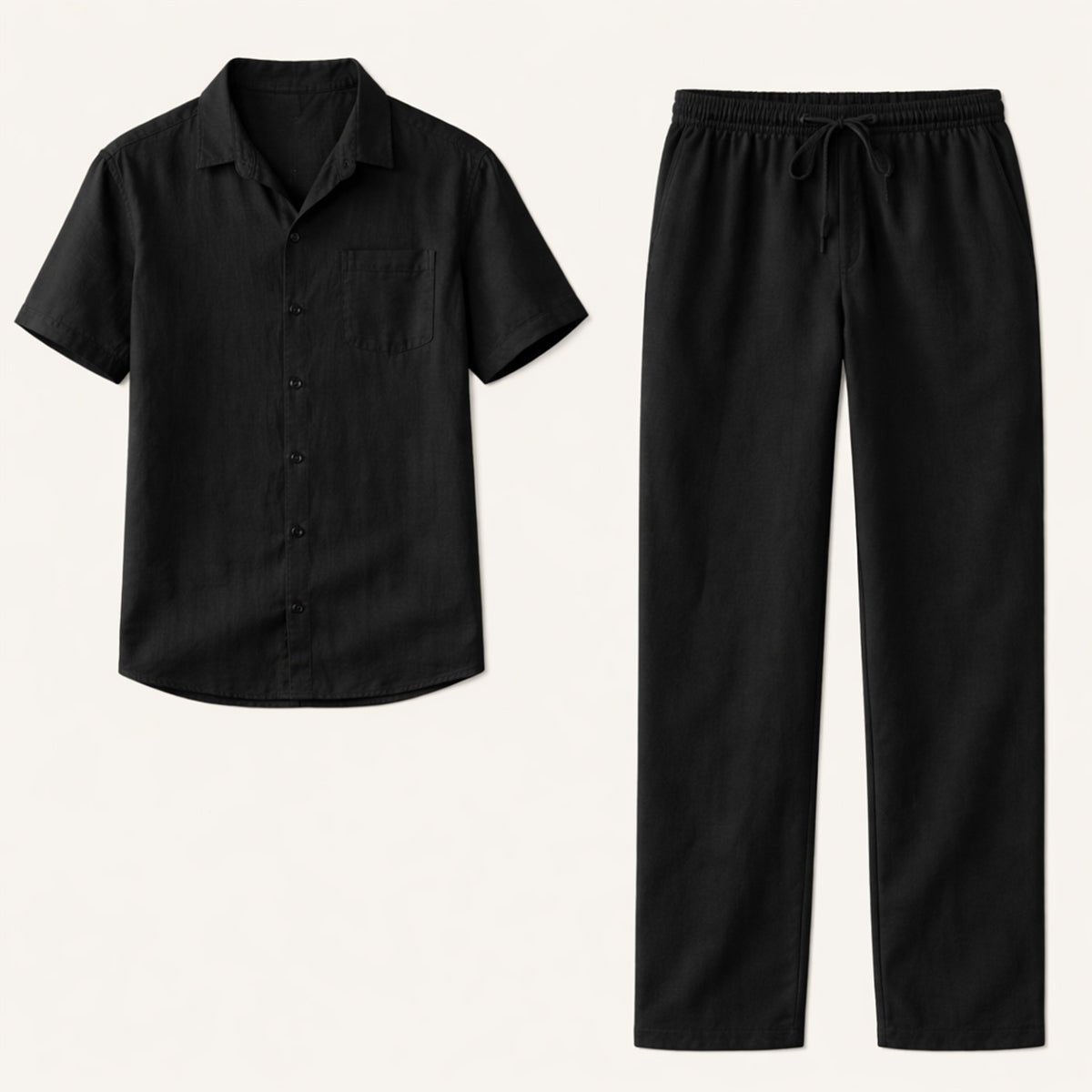 Men's Clothing Set — Loose Fit Two - Piece Full Length Trousers - Hudson Harper - Men Set