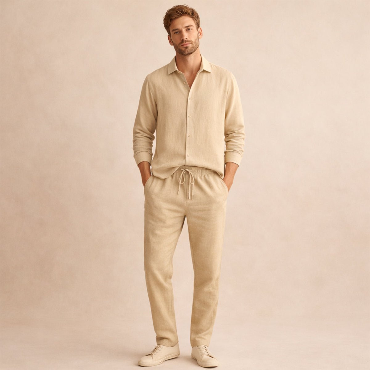 Men's Clothing Set — Tailored Fit Long Sleeve Button Placket - Hudson Harper - Men Set