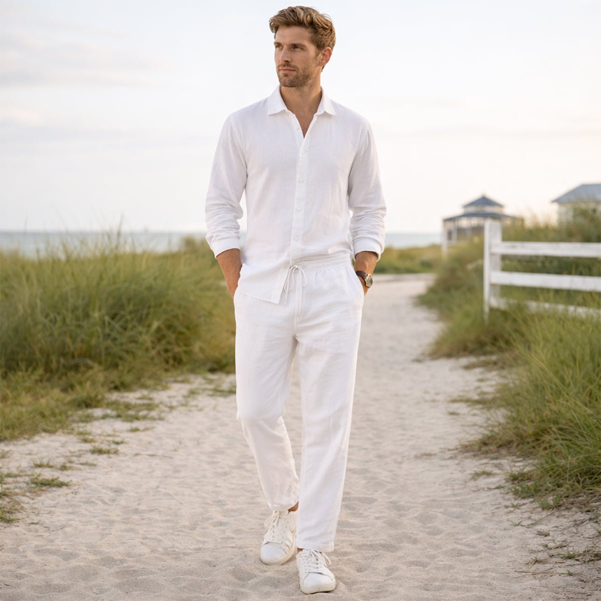 Men's Clothing Set — Tailored Fit Long Sleeve Button Placket - Hudson Harper - Men Set