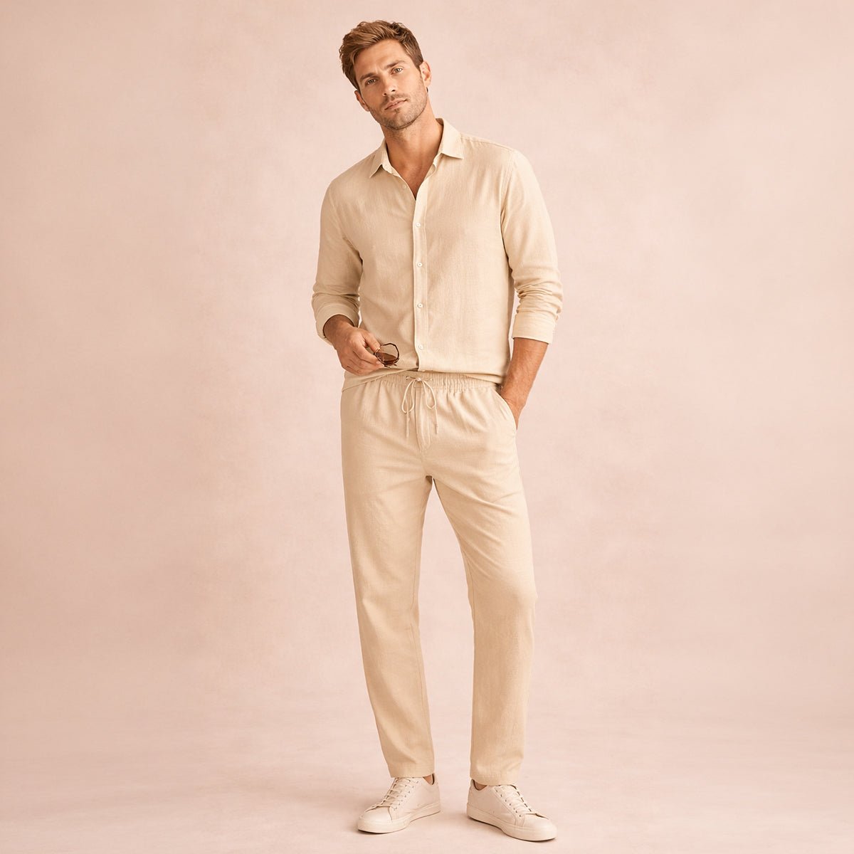 Men's Clothing Set — Tailored Fit Long Sleeve Button Placket - Hudson Harper - Men Set