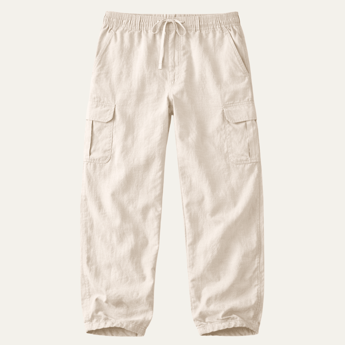 Men's Linen Cargo Trousers - Wide Fit Multi Pocket Design - Hudson Harper - Men Pants