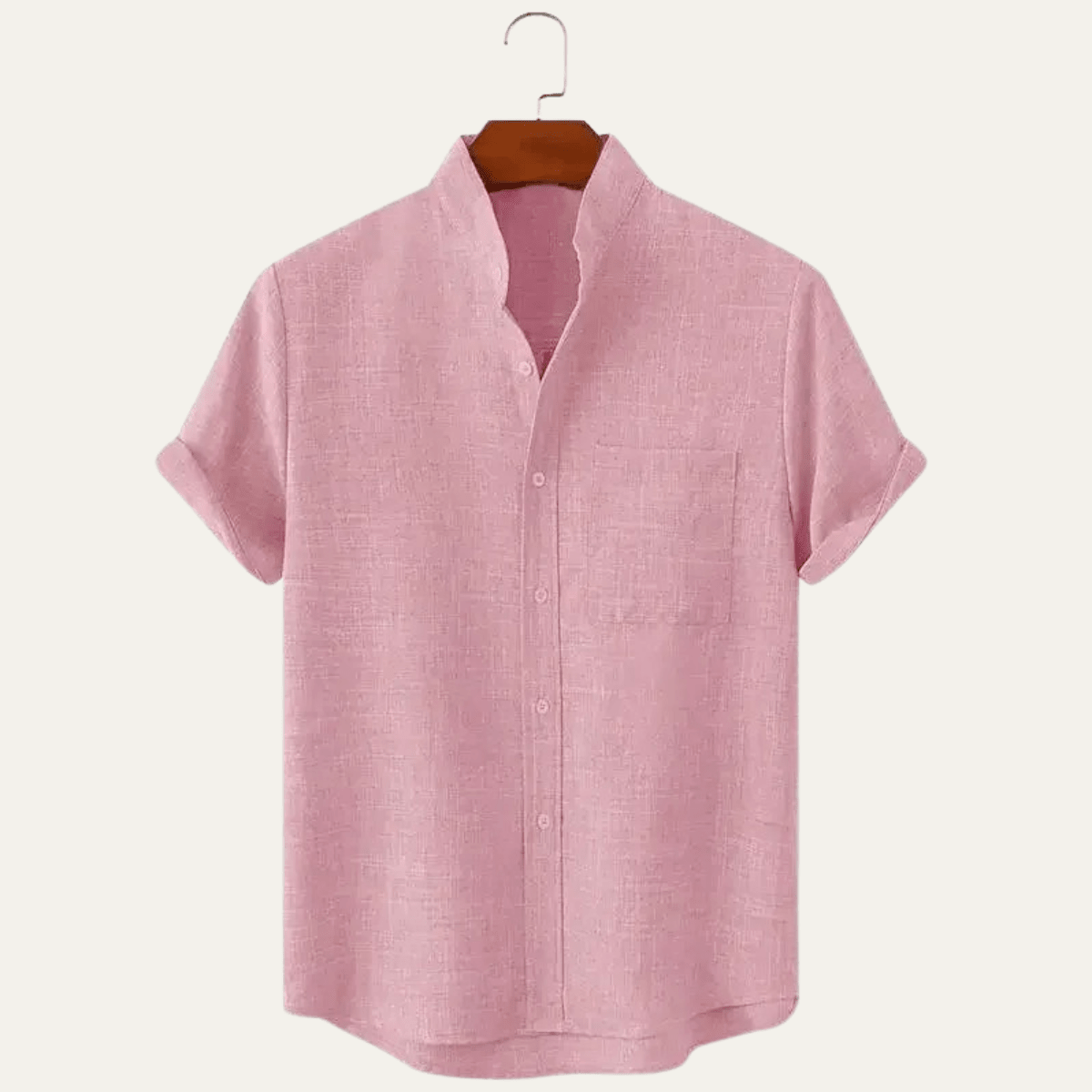 Men's Linen Shirt - Oversized Fit Short Sleeve Button Front - Hudson Harper - Men Shirt