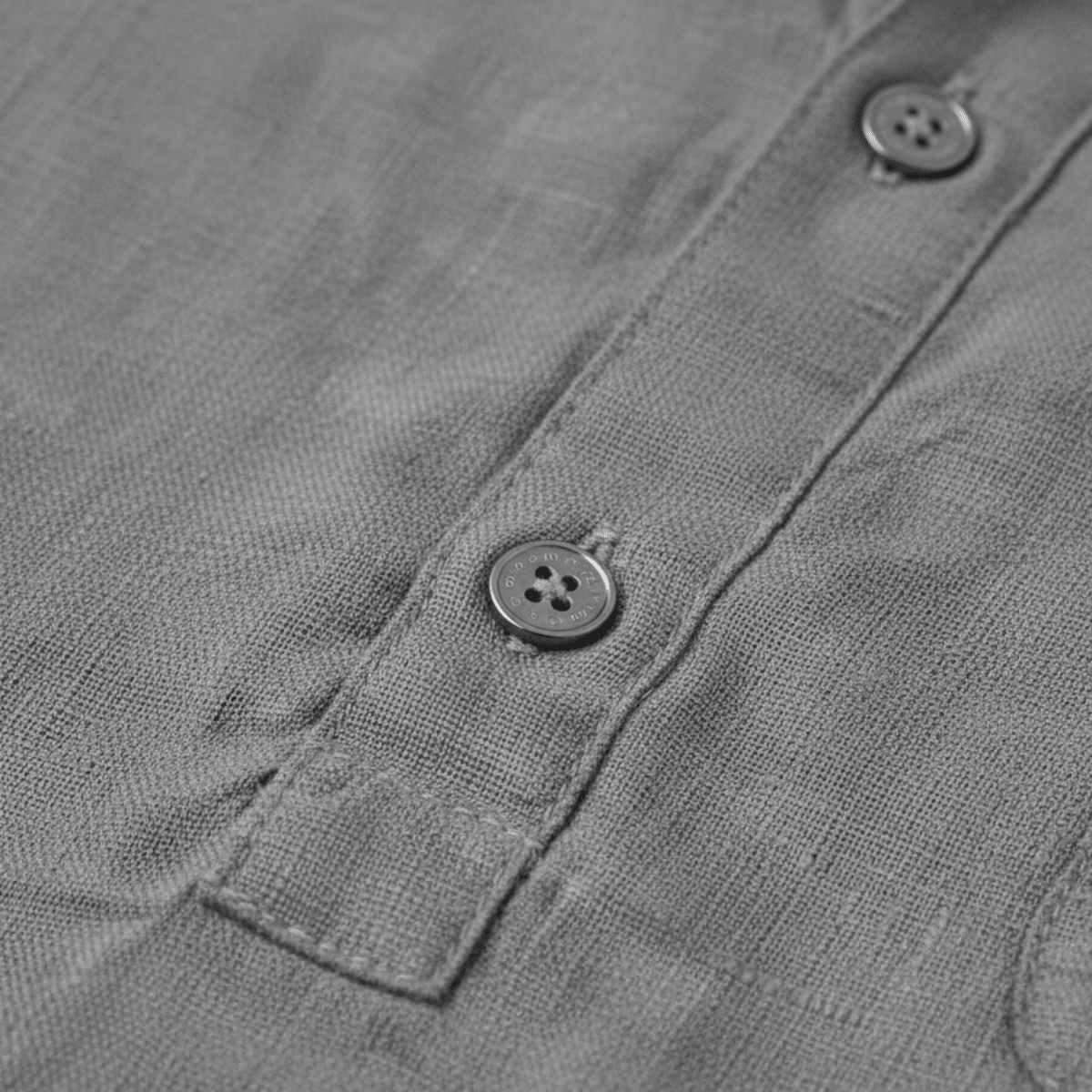 Men's Linen Shirt - Relaxed Fit Short Sleeve Henley Neck - Hudson Harper - Men Shirt