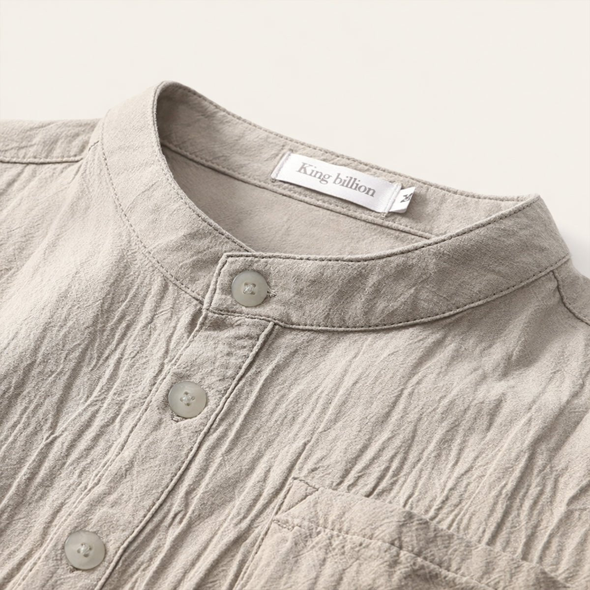 Men's Linen Shirt - Short Sleeve Henley Neck Pullover Style - Hudson Harper - Men Shirt