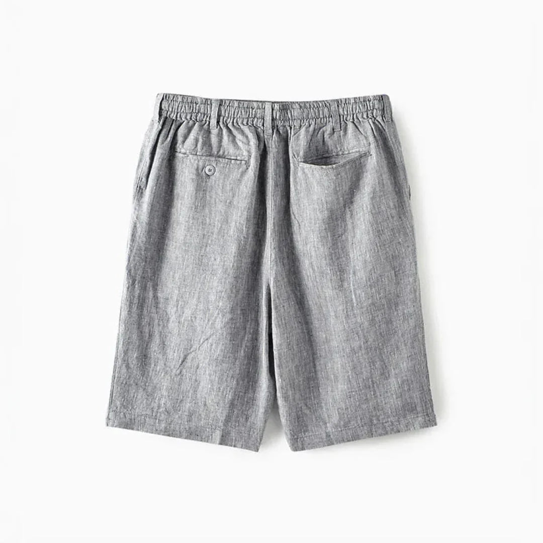 Men's Linen Shorts - Relaxed Fit Elasticated Drawstring Waistband - Hudson Harper - Men Shorts