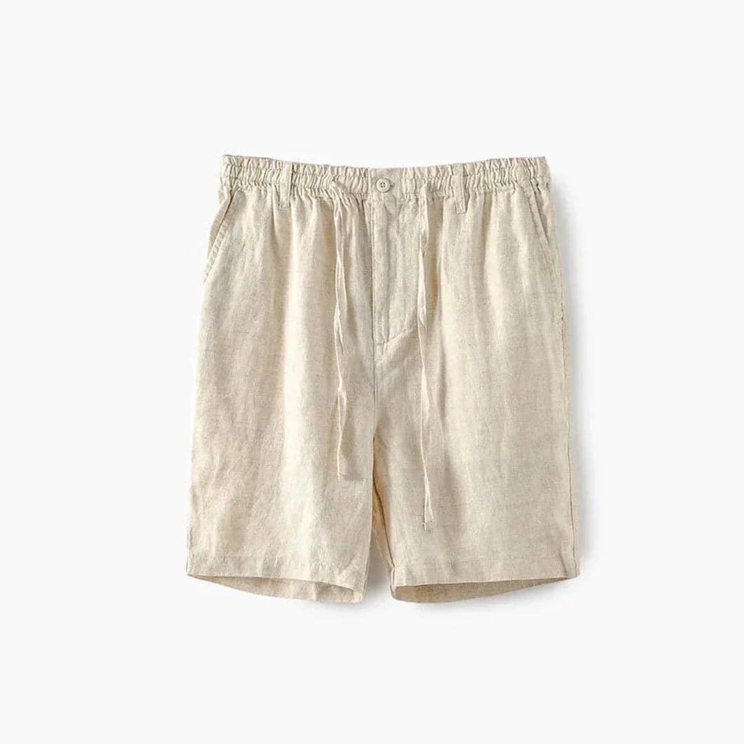 Men's Linen Shorts - Relaxed Fit Elasticated Drawstring Waistband - Hudson Harper - Men Shorts