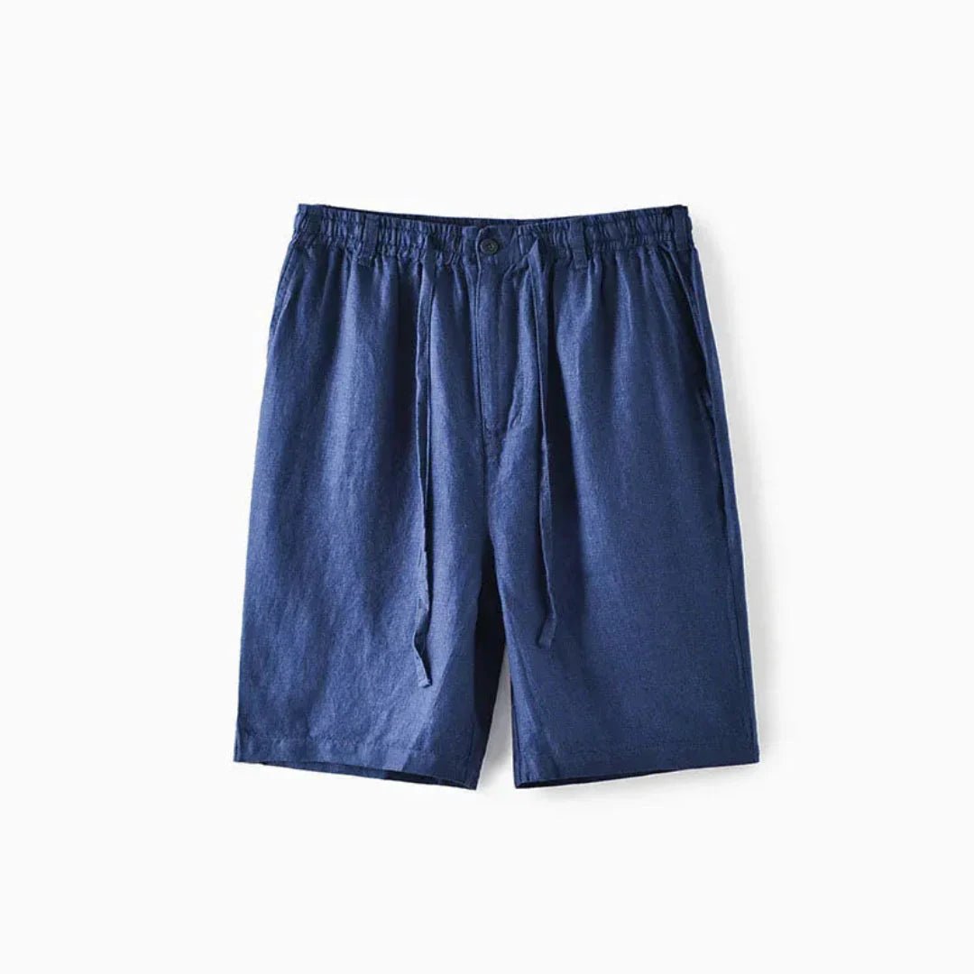 Men's Linen Shorts - Relaxed Fit Elasticated Drawstring Waistband - Hudson Harper - Men Shorts